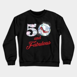 '50 and Fabulous Sparkly Shoes' 50th Birthday Vintage Gift Crewneck Sweatshirt